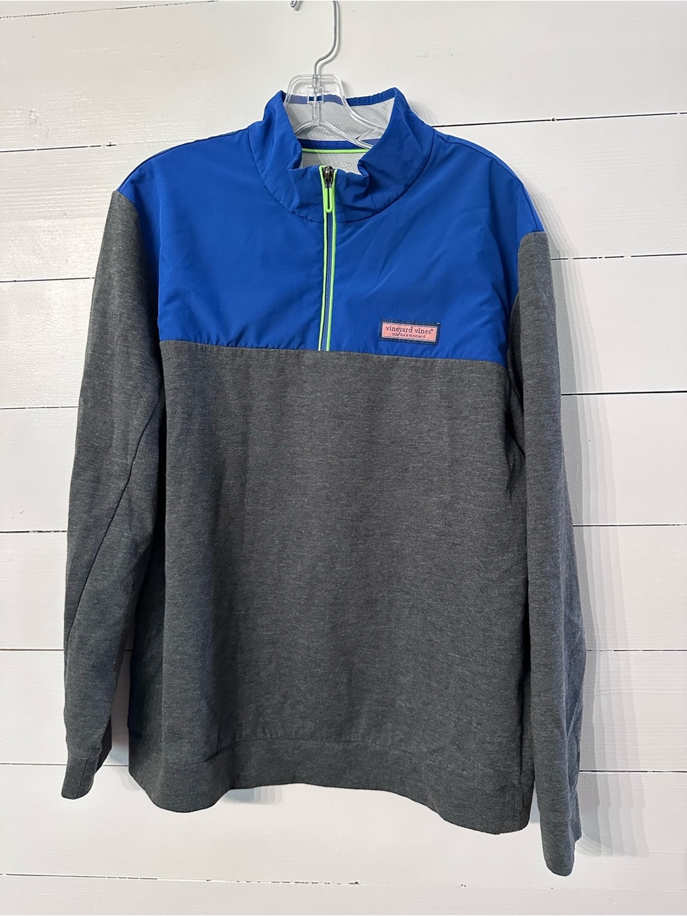 Vineyard Vines Blue and Gray Zip-Up Pullover